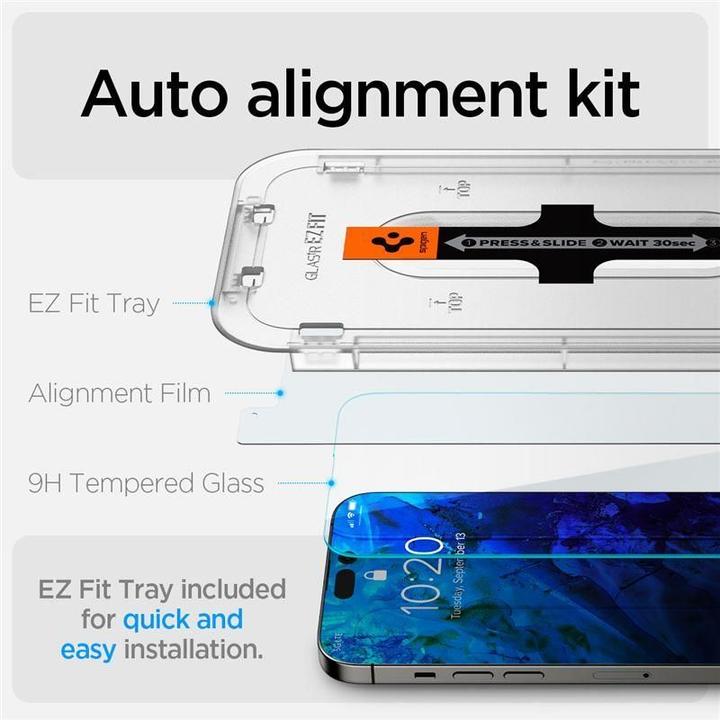 Actual product image Spigen Glass.tR EZ Fit (2 Piece, Apple iPhone 14 Pro Max)