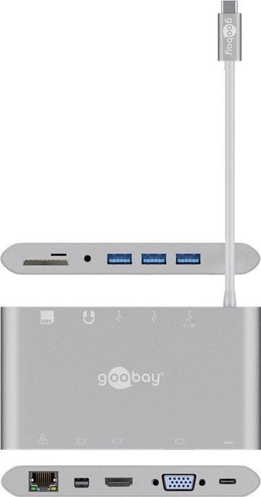 Actual product image Goobay USB-C Multiport-Adapter (USB-C, 11 Ports)