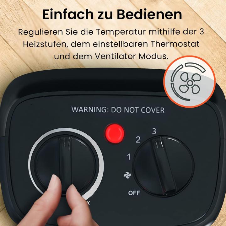 Immagine prodotto Breeze Mini termoventilatore ceramico 2000W nero (2000 W)
