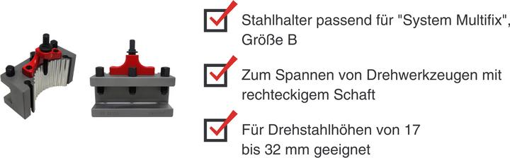Produktbild Paulimot Stahlhalter passend für "System Multifix", Grösse B