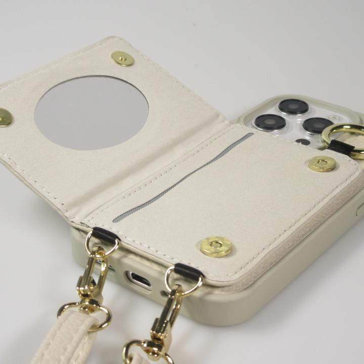 Immagine prodotto PhoneLook Hülle Gepolstertes Leder mit Spiegel und Kartenfach grosse abnehmbare Riemen (Apple iPhone 15 Pro Max)