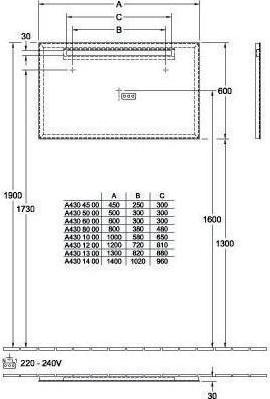 Immagine prodotto Villeroy & Boch Specchio da bagno a LED Più per vedere uno 50 x 60 cm A430A700 (50 x 60 cm)