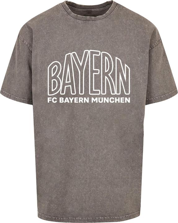 FC Bayern München Logo Outlines Acid Washed Heavy Oversize Tee - 115237 (3XL)