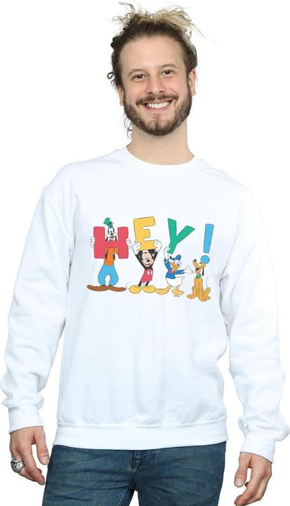 Actual product image Disney Mens Mickey Mouse Friends Hey Sweatshirt (L)