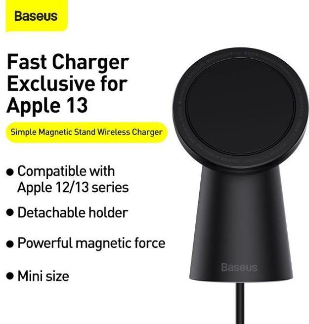 Immagine prodotto Baseus Caricatore senza fili con supporto magnetico semplice (15 W)