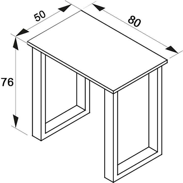 Immagine prodotto VCM Scrivania in legno Tavolo per computer Lona U Alu Silver (80 x 50 x 76 cm)