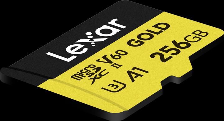 Image du produit Lexar MicroSDXC Gold Series UHS-II 256GB V60 (256 Go, microSDXC, U3, UHS-II)