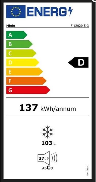 Energy Label Miele F 12020 S-3 (Stand-alone, 103 l)
