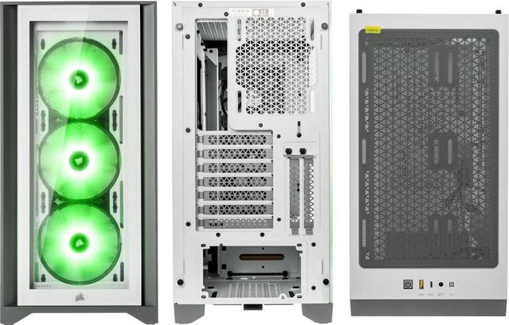 Produktbild Corsair iCUE 4000X RGB Mid-Tower White-Gehäuse aus gehärtetem Glas (ATX, mATX, Mini-ITX, E-ATX)