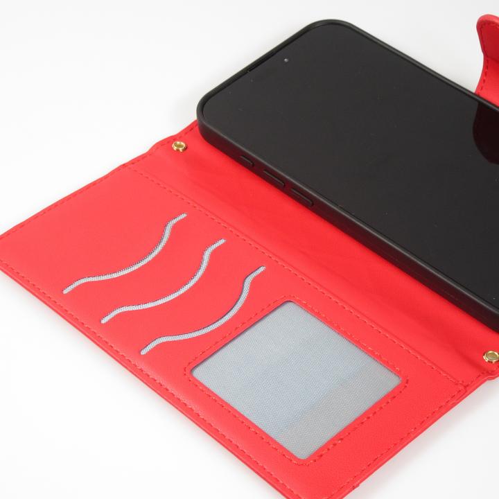 Image du produit PhoneLook Fourre Flip matelassé élégant avec fermeture magnétique et lanière et emplacements pour cartes Rouge (Apple iPhone 16 Pro Max)
