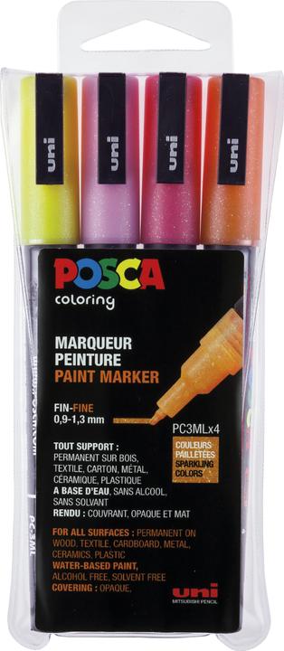 Produktbild Posca Marker PC-3M 4er Set (Mehrfarbig, 1.30 mm, 4 x)