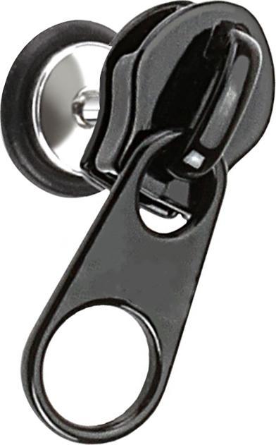 Produktbild Star Piercing Fake Plug Reissverschluss schwarz (ohne Messing, Chirurgenstahl 316L)