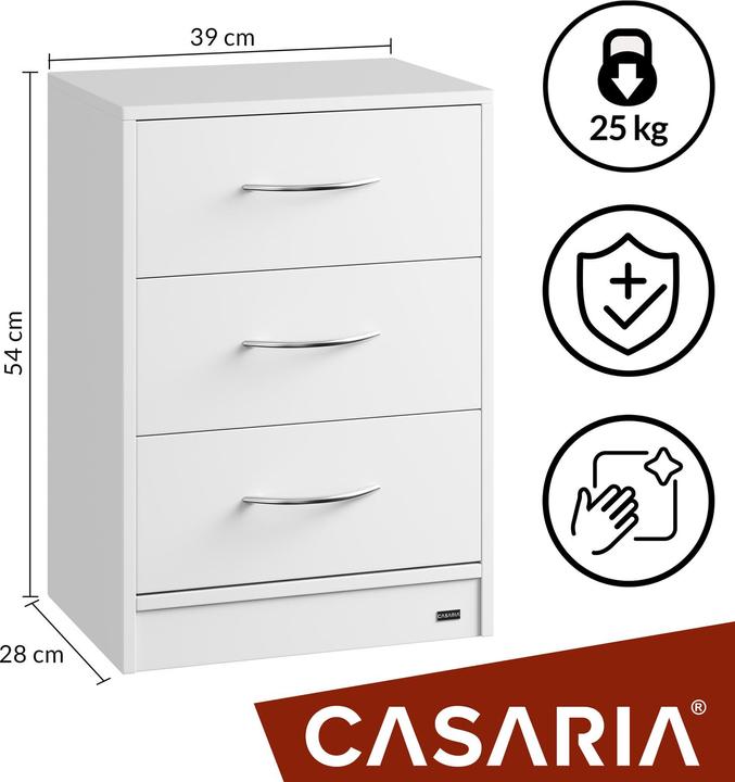Actual product image Casaria Bedside Table (54 x 39 x 28 cm)