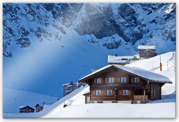 Image du produit Trenddeko Chalet de vacances dans les Alpes suisses (200 x 130 cm)