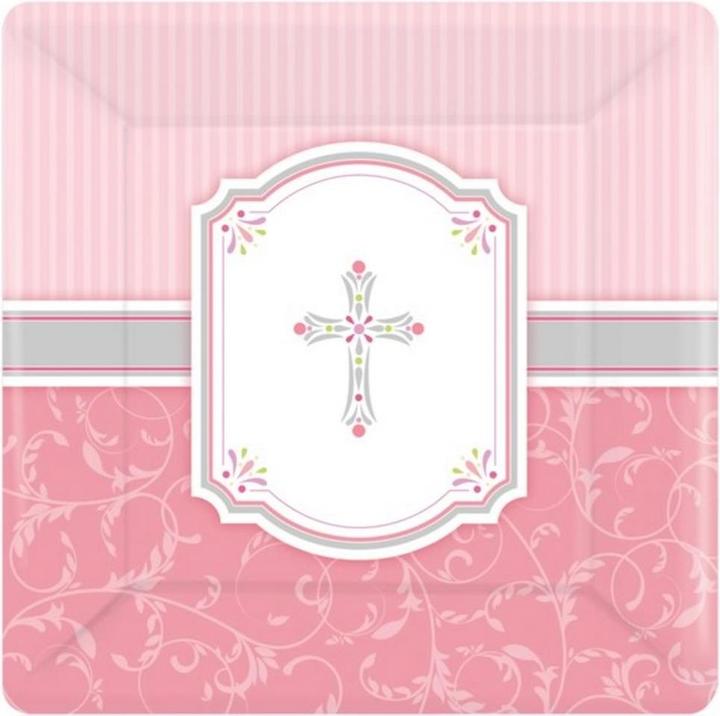 Immagine prodotto Amscan Piatto di carta quadrato con disegno a croce (8 x)