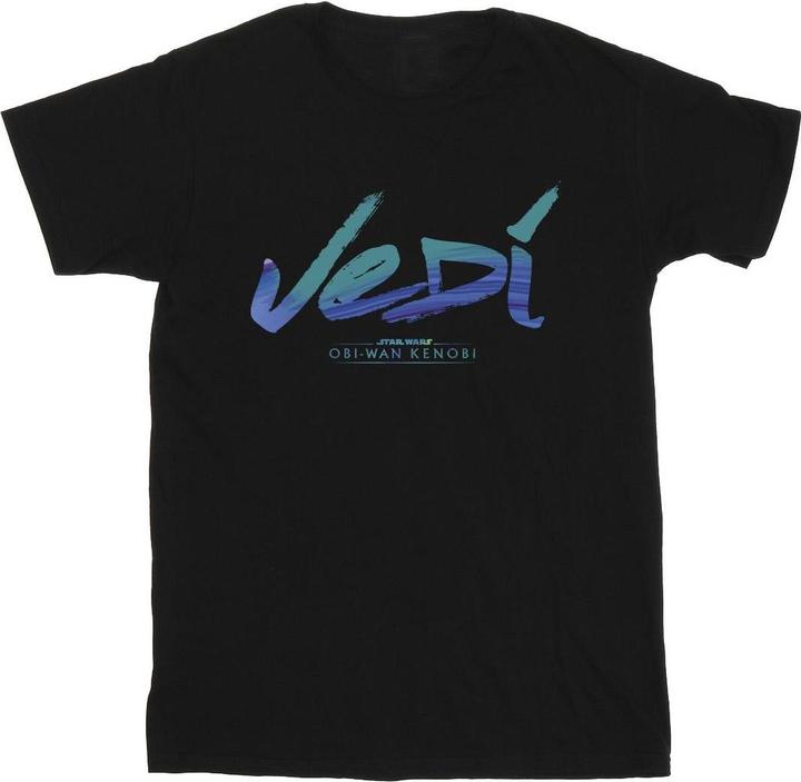 Actual product image Star Wars Boys Obi-Wan Kenobi Jedi Painted Font T-Shirt (116)