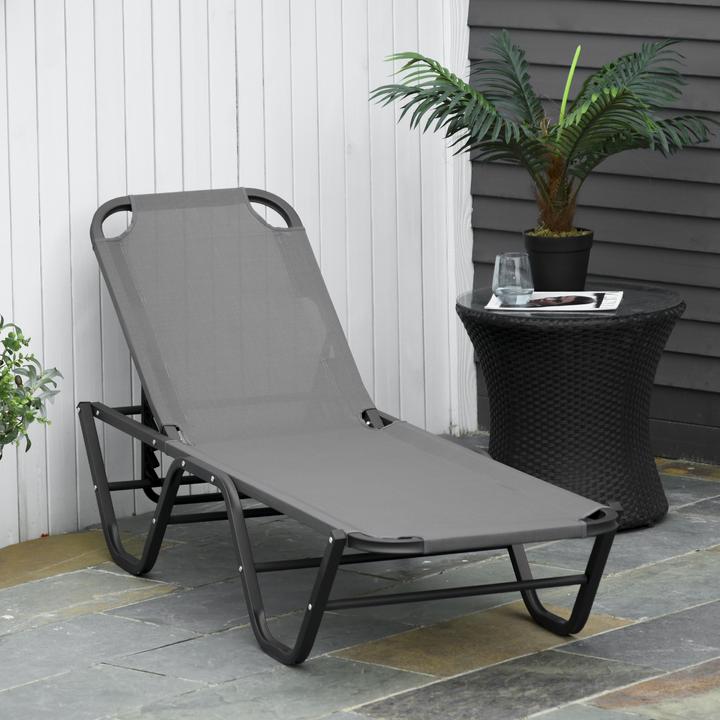 Actual product image Outsunny Sun lounger with adjustable backrest (188 cm)