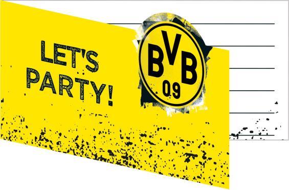 Produktbild Magni 9908534 - Einladungskarten BVB, 8 Stück, mit Umschlag, 13,9 x 8 cm, Borussia Dortmund, Fussbal