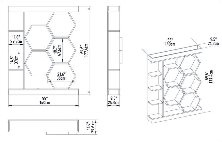 Actual product image Kalune Design Elianna (140 x 29.5 x 177.5 cm)