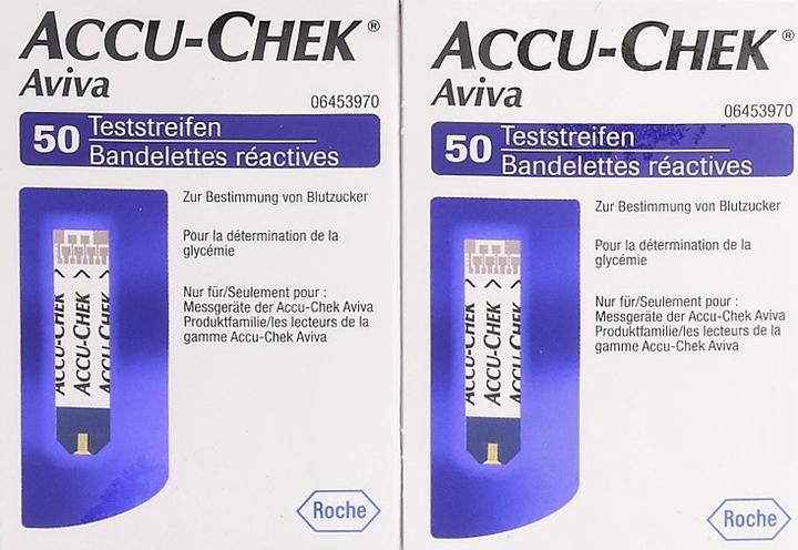 Image du produit Accu-Chek PI-APS) Bandelettes de test Aviva (2 x 50 pcs) (Bandelette réactive)