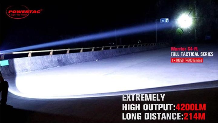 Actual product image Powertac LED flashlight Warrior G4 (15.20 cm, 4200 lm)