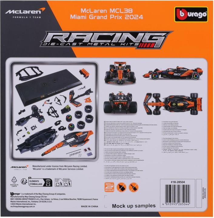 Immagine prodotto Bburago McLaren F1 MCL38 1/24 Kit Norris 2024