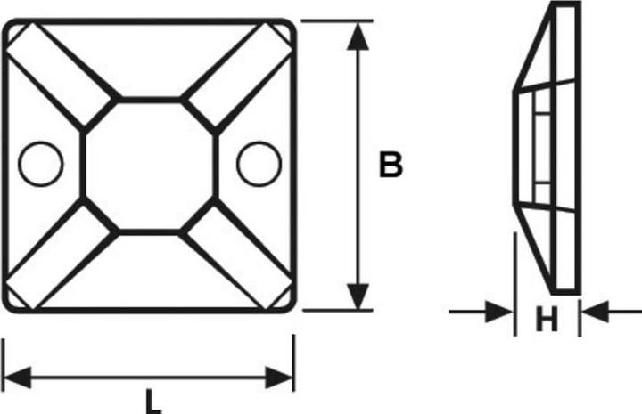 Actual product image HellermannTyton Mounting base (Fixing loops, 19 mm, 100 pcs.)