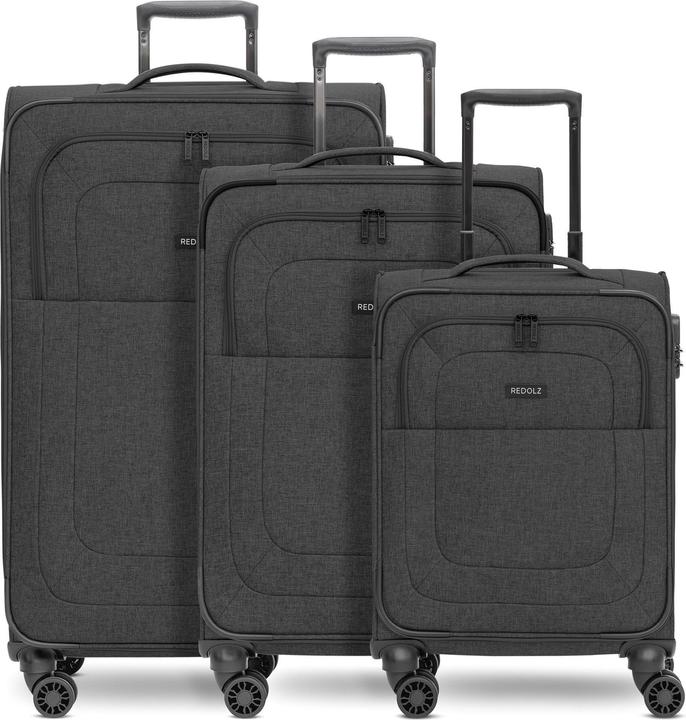 Redolz Essentials 12 THREE SET 4-Rollen Kofferset 3-tlg. mit Dehnfalte (201 l, XL (ab 115l))