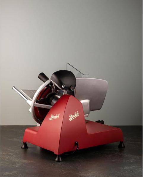 Actual product image Berkel Red Line 250 matt red slicer with 250 mm steel blade