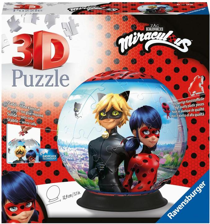 Immagine prodotto Ravensburger 3D Puzzle 11167 - Puzzle-Ball Miraculous - 72 Teile - Puzzle-Ball für Erwachsene und (72 pezzi)