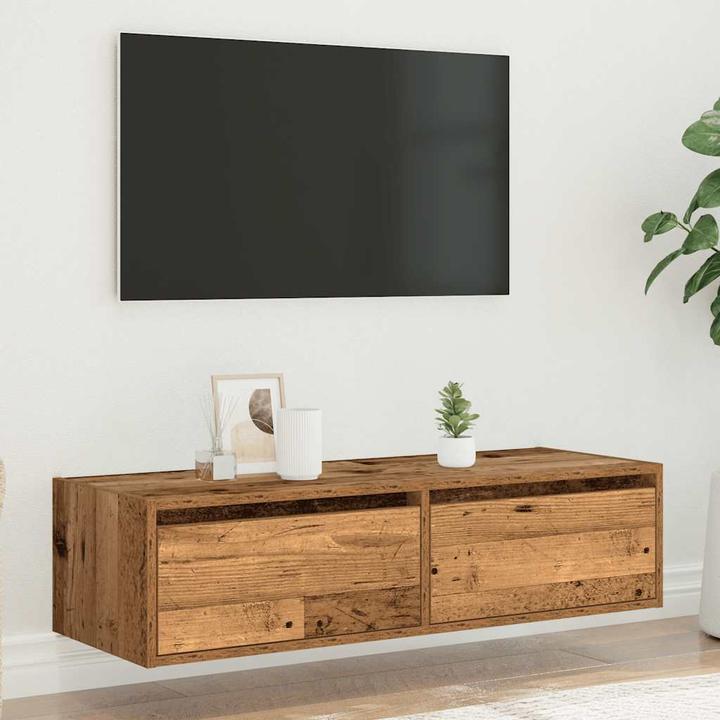 Produktbild VidaXL TV-Schrank mit LED-Leuchten Altholz-Optik 100x35,5x25 cm HiFi-Schrank