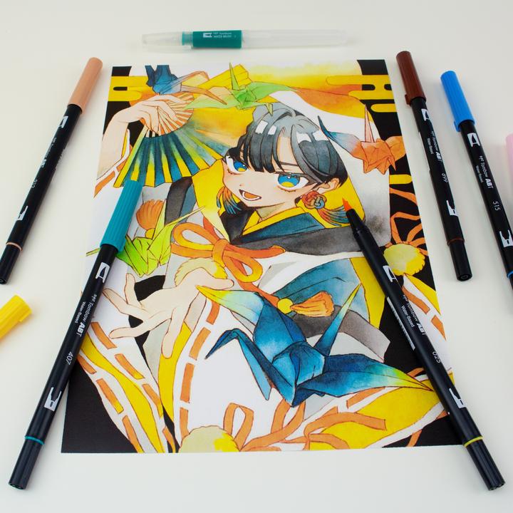Produktbild Tombow Dual Brush Pen Etui (Pale Cherry, Redwood, Carnation, Light Blue, Light Orange, tiki teal, 6 x)