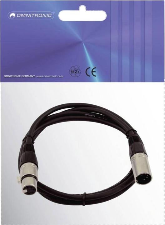 Actual product image Omnitronic XLR cable 5pin 1,5m sw (1.50 m, XLR)