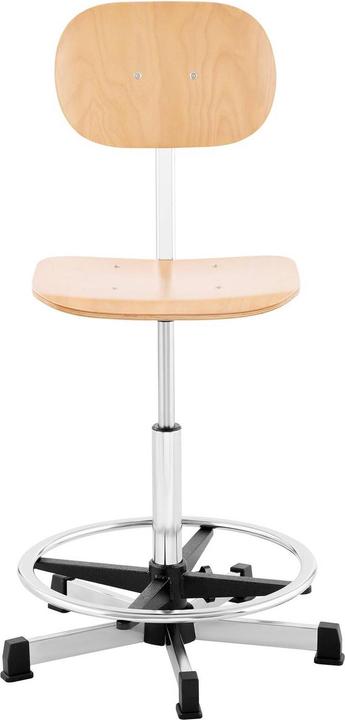 Produktbild Fromm & Starck Werkstattstuhl Arbeitsstuhl mit Rollen Holz 120 kg Fussring höhenverstellbar