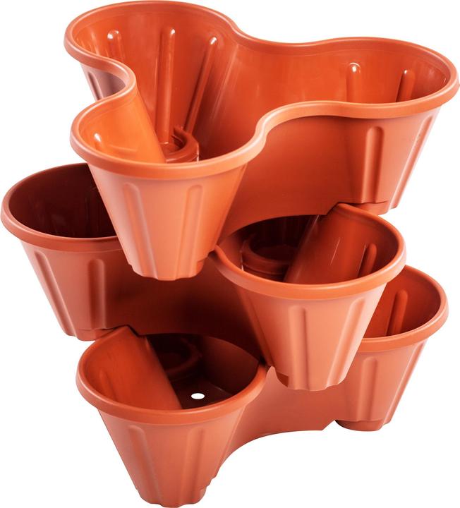 Produktbild UPP Pflanztöpfe, Pflanzturm, stapelbar, Terrakotta, 3er-Set (12 cm)