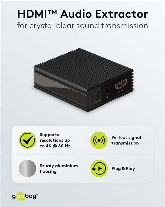 Image du produit Goobay Extracteur audio HDMI 4K @ 60 Hz
