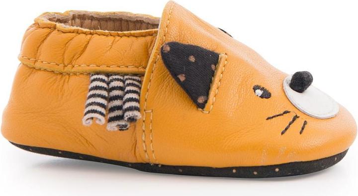 Image du produit Moulin Roty Chaussons en cuir chat jaune 6/12 mois, Les Moustaches (12)