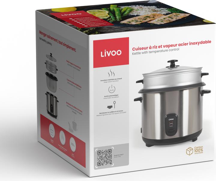Produktbild Livoo Reis- und Dampfgarer Edelstahl (EU-Stecker)