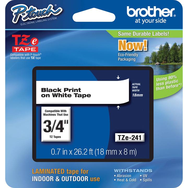 Actual product image Brother TZe-241 (1.80 cm, White, Black)