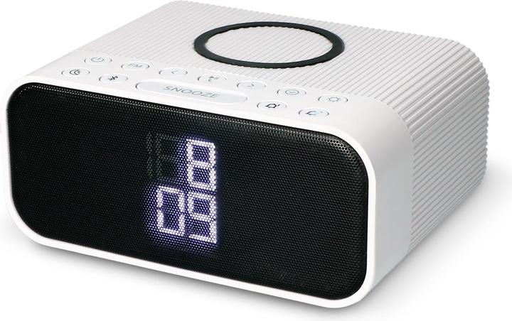 KSIX Wuad Alarm Clock Wireless Charger 10w Bluetooth Speaker Fm Radio