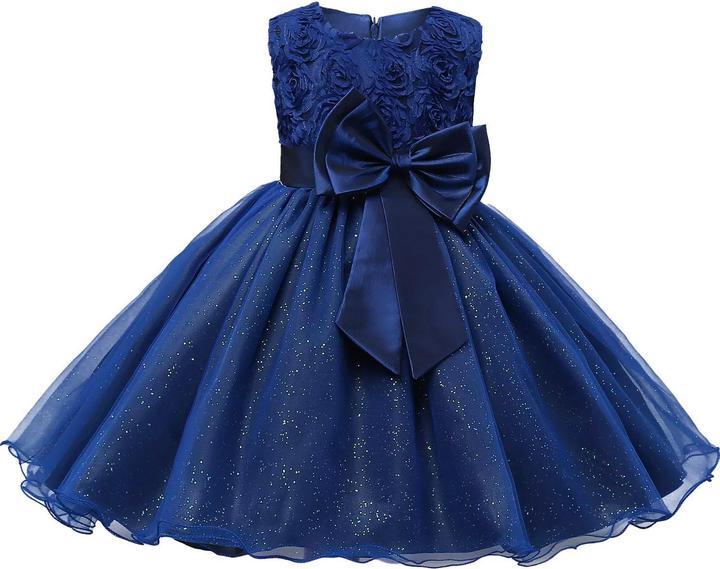 Produktbild JTI Abendkleid mit Schleife und Blumen - Blau (140) (140)
