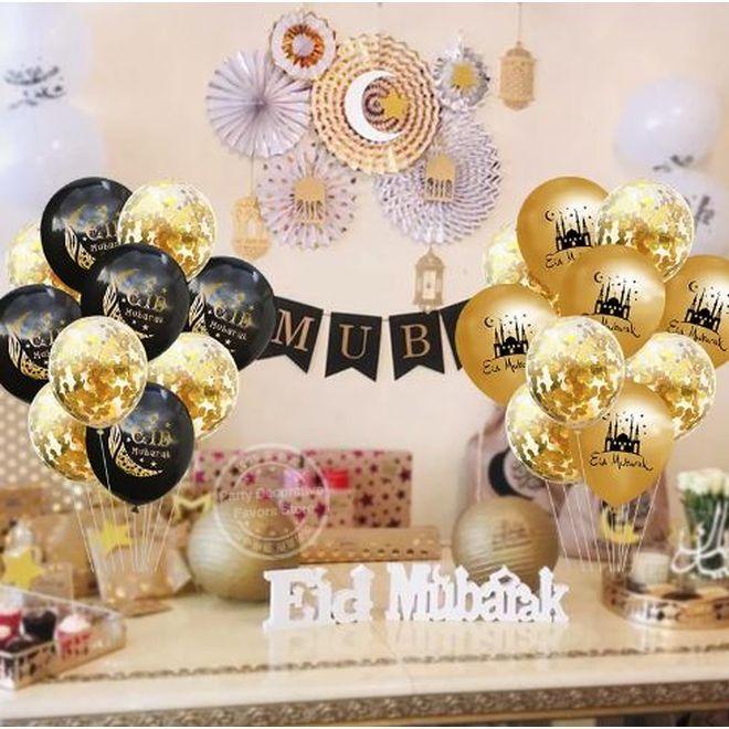 Actual product image MU Style Sara Series Eid Mubarak balloon set (10 pcs.) (1 x)