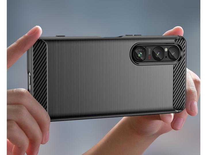 Actual product image Screenguard Sony Xperia 1 VI Case Carbon Brushed Soft TPU (Sony Xperia 1 VI)