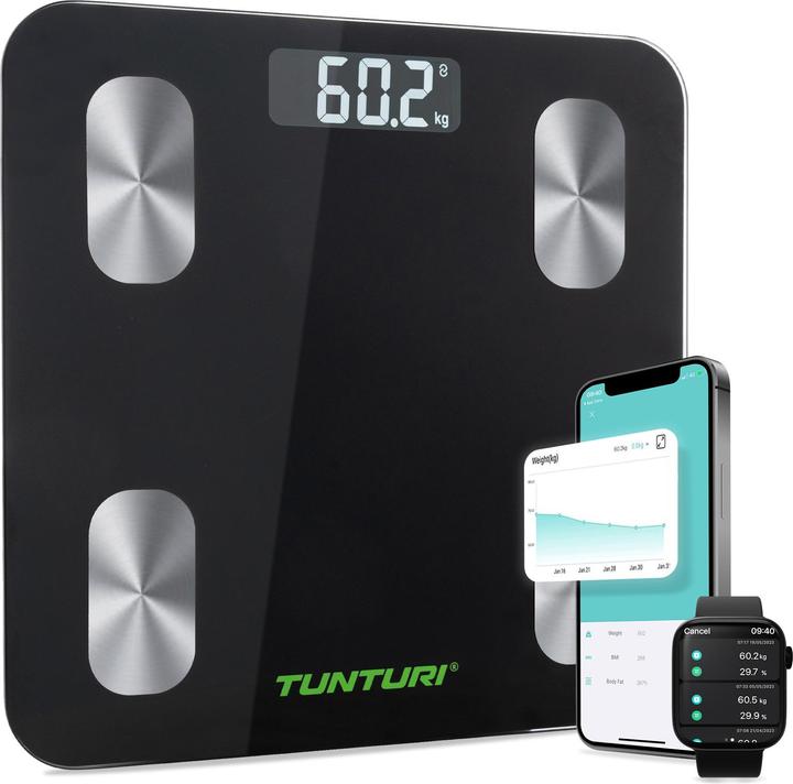 Tunturi SC30 Intelligente Analyse-Waage mit APP (180 kg)