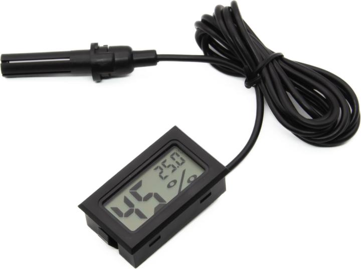 Produktbild Purecrea Digitales Thermometer Hygrometer mit Verlängerung Schwarz