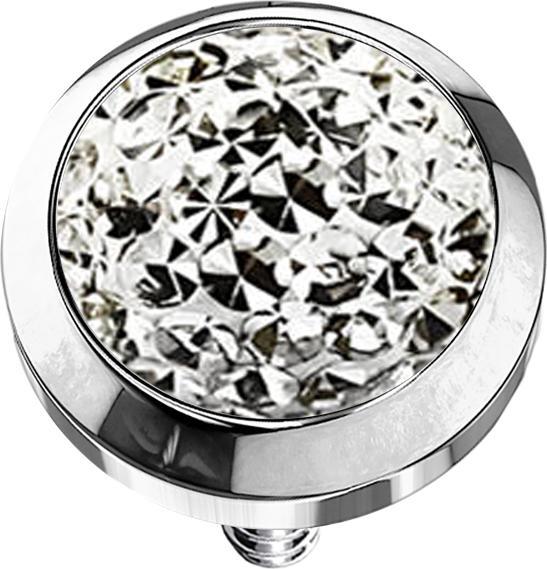 Produktbild Star Piercing Dermal Anchor Kristall Kuppel silber Epoxy Schutzschicht (ohne Messing, Chirurgenstahl 316L)
