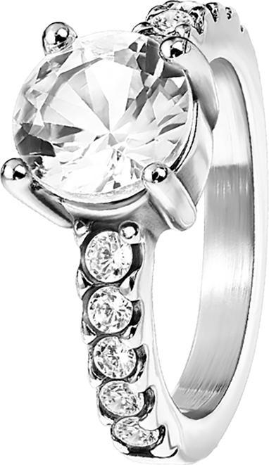 Image du produit Star Piercing Bague en cristal argenté avec grand cristal (Acier chirurgical 316L, sans laiton)