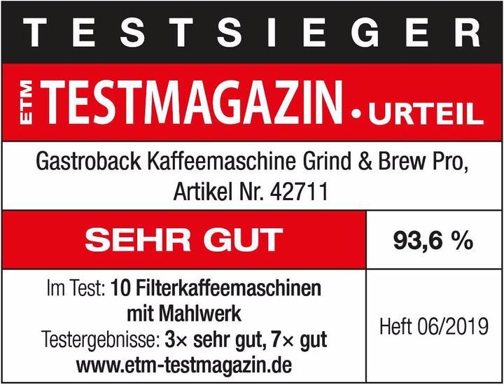 Immagine prodotto Gastroback Grind&Brew Pro