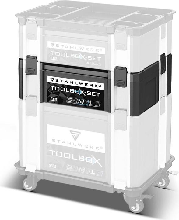 Actual product image Stahlwerk Toolbox size M 443 x 310 x 151 mm stackable system box with carrying handle (1 pieces)