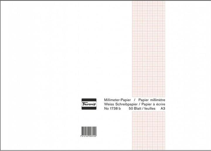 Actual product image Favorit Graph paper block white (A3, Checked, Hardcover)